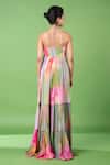 Shop_Siddhartha Bansal_Pink Pure Cepe Printed Abstract Halter Neck Dress_at_Aza_Fashions
