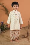 Buy_CUTE COUTURE_Beige Cotton Embroidered Florak Kurta And Dhoti Pant Set _at_Aza_Fashions