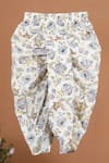 CUTE COUTURE_Blue Cotton Floral Print Jacket Dhoti Pant Set_at_Aza_Fashions