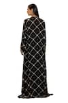 Shop_Sajeda A Lehry_Black Silk Crepe Digital Printed Geometric Kiara Hand Embroidered Top Skirt Set_Online_at_Aza_Fashions
