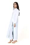 Buy_Komal Shah_White Cotton Satin Solid Collar Neck Long Shirt _Online_at_Aza_Fashions