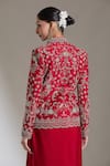 Shop_JAYANTI REDDY_Red Embroidered Zardozi Stand Collar Floral Jacket _at_Aza_Fashions