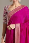 JAYANTI REDDY_Pink Woven Banaras Border Plain Saree _at_Aza_Fashions