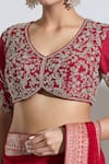 Shop_JAYANTI REDDY_Red Embroidered Floral Sweetheart Zardozi Blouse _Online_at_Aza_Fashions