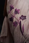 Buy_Rouka by Sreejith Jeevan_Purple Silk Embroidered Floral Placement Saree With Unstitched Blouse Piece _Online_at_Aza_Fashions