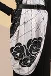 Dusala_Black Embroidery Kiral Floral Pattern Scarf _Online_at_Aza_Fashions
