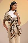 Shop_Dusala_Multi Color Embroidery Tara Mandala Pattern Scarf _at_Aza_Fashions
