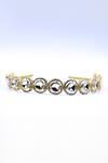 Buy_Foot Fuel_Gold Crystals, Beads Embellished Circular Carved Brooch Hairband _Online_at_Aza_Fashions