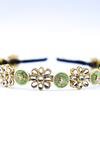 Foot Fuel_Gold Beads Carved Floral Embellished Hairband _Online_at_Aza_Fashions