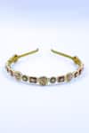 Buy_Foot Fuel_Gold Crystals, Beads, Brooches Vintage Floral Embellished Hairband _at_Aza_Fashions