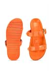 Shop_Heel Your Sole_Orange Quad Studs Studded Buckle Sliders _at_Aza_Fashions