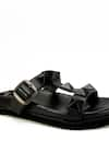 Shop_Heel Your Sole_Black Quad Studs Emebllished Sliders _Online_at_Aza_Fashions