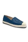 Heel Your Sole_Blue Basket Weave Pattern Espadrilles _at_Aza_Fashions