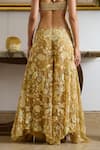 Buy_Moledro_Gold Butterfly Net Embroidery Sequin Perla Marigold Bloom Cape Pant Set 