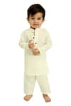 Shop_Kalp_White Cotton Print Blossom Max Bundi Kurta Set 