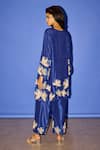Shop_Esha Arora_Blue Silk Embroidery Pearl Round Kurta And Pant Set_at_Aza_Fashions