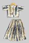 Buy_Champscloset_Beige Cotton Shells Shibori Print Top With Skirt Set _at_Aza_Fashions