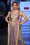 Etasha by Asha Jain_Purple Kurta Metallic Mesh Embellished Sequin Round Palazzo Set_Online_at_Aza_Fashions