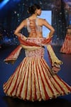 Shop_Etasha by Asha Jain_Gold Lehenga Silk And Metallic Tissue Embellished Pearls Mermaid Tail Set_at_Aza_Fashions