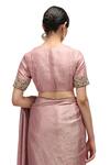 Mimamsaa_Pink Saree Chiffon Silk Zari Woven Yukta Embroidered With Running Blouse Piece _Online_at_Aza_Fashions