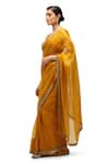 Buy_Mimamsaa_Yellow Saree Organza Silk Embroidery Kanak Heart Swerve Border With Blouse _at_Aza_Fashions