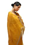 Mimamsaa_Yellow Saree Organza Silk Embroidery Kanak Heart Swerve Border With Blouse _Online_at_Aza_Fashions