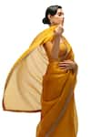 Shop_Mimamsaa_Yellow Organza Silk Kanak Heart Swerve Border Saree With Running Blouse _at_Aza_Fashions