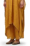 Mimamsaa_Yellow Chiffon Silk Woven V Manjari Zari Striped Sequin Embellished Kaftan Set _Online_at_Aza_Fashions