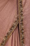 Mimamsaa_Pink Saree Organza Silk Woven V Neck Nayantara Floret Embroidered With Blouse _Online