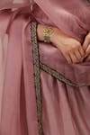 Shop_Mimamsaa_Pink Chanderi Silk Embroidery Bloom Round Ojaswini Border Anarkali Sharara Set_Online_at_Aza_Fashions
