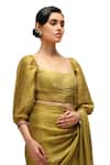 Buy_Mimamsaa_Green Saree Chiffon Silk Zari Embroidered Sequin Square Anika With Blouse_Online_at_Aza_Fashions