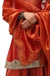 Buy_Mimamsaa_Red Kurta And Sharara Munga Silk Embroidered Sequin Round Neck Hamsika Set_Online_at_Aza_Fashions