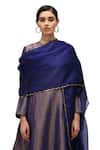 Buy_Mimamsaa_Blue Kurta And Pant  Munga Silk Embroidered Sequin Round Harini A-line Set_Online_at_Aza_Fashions