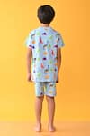 Shop_Anthrilo_Sky Blue Cotton Rich Printed Dinosaur T-shirt With Shorts_at_Aza_Fashions