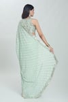 Shop_Vana Ethnics_Green Viscose Hand Embroidered Sheesha (real Mirrors) Work Saree With Blouse _at_Aza_Fashions