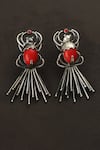 Shop_Mero Jewellery_Red Bug Shaped Earrings_at_Aza_Fashions