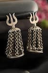 Buy_Mero Jewellery_Silver Plated Textured Detail Dangler Earrings _at_Aza_Fashions