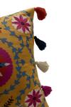 House Of Inari_Yellow 100% Cotton Suzani Bukhara Embroidered Cushion Cover_Online_at_Aza_Fashions