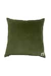 Shop_House of Inari_Green 100% Cotton Velvet Thread Royal Jardin Embroidered Cushion Cover _at_Aza_Fashions