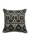 Buy_House Of Inari_Grey 100% Cotton Thread Patan Ikat Embroidered Double Sided Cushion Cover_at_Aza_Fashions