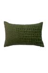 Shop_House Of Inari_Green 100% Cotton Velvet Embroidery Cushion Cover_Online_at_Aza_Fashions