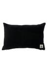 Shop_House Of Inari_Black 100% Cotton Velvet Embroidery Abstract Work Cushion Cover_at_Aza_Fashions