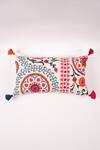Buy_House Of Inari_Off White 100% Cotton Embroidery Tashkent Suzane Cushion Cover_at_Aza_Fashions