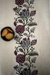 Shop_House of Inari_Wine 100% Cotton Floral Work Table Runner _Online_at_Aza_Fashions