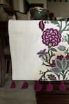 Buy_House of Inari_Wine 100% Cotton Floral Work Table Runner 