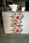 Buy_House of Inari_Beige 100% Cotton Floral Work Table Runner_at_Aza_Fashions
