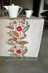 Buy_House of Inari_Beige 100% Cotton Floral Work Table Runner_Online_at_Aza_Fashions