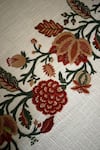 Shop_House of Inari_Red 100% Cotton Floral Embroidered Table Runner _Online_at_Aza_Fashions