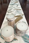 Buy_House of Inari_Beige 100% Cotton Palm Leaves Work Table Runner _at_Aza_Fashions