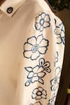 Shop_House Of Inari_Off White Silk, Chanderi Embroidery Collared Petunia Bloom Shirt With Pant _Online_at_Aza_Fashions
